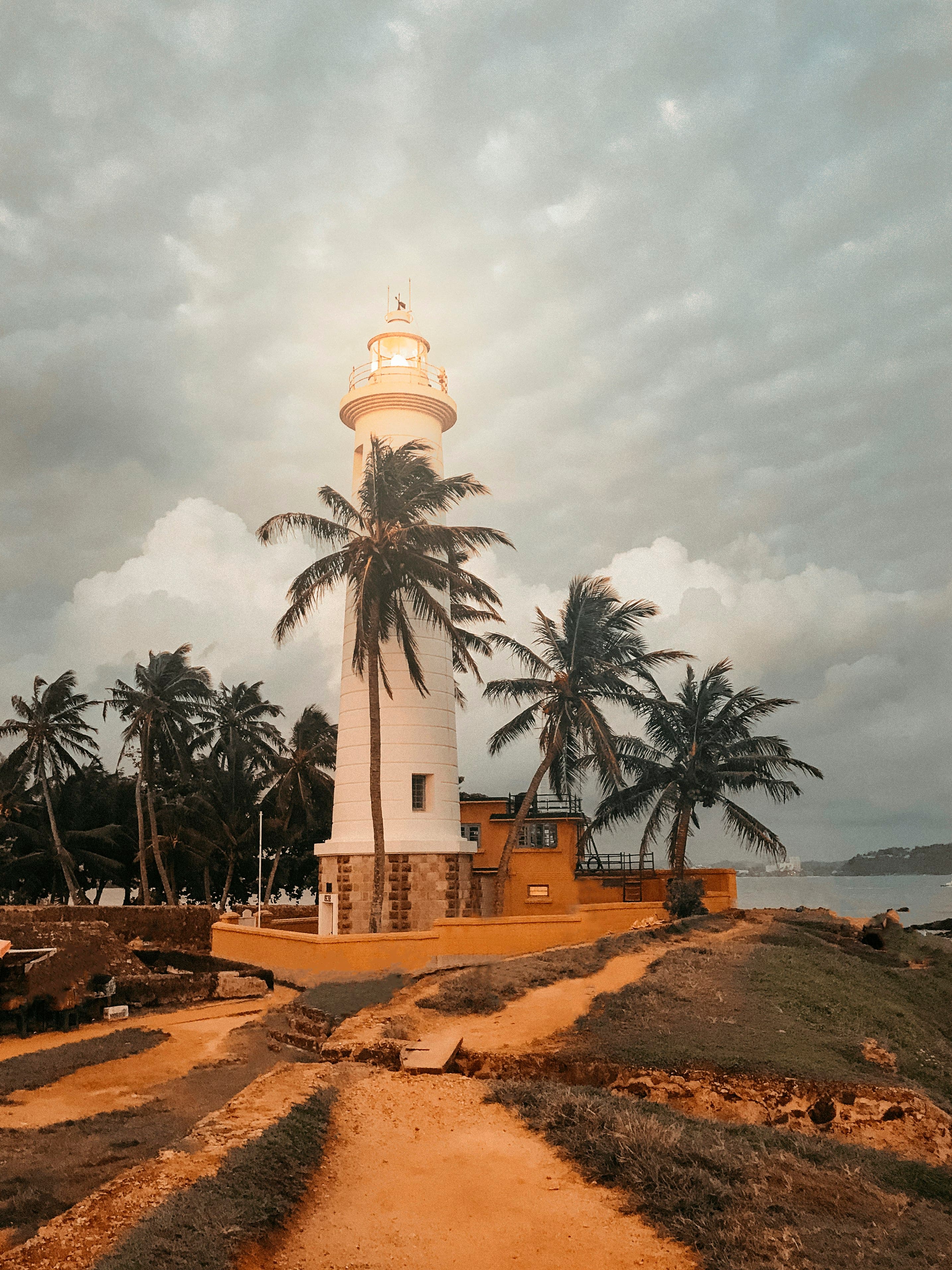 The white lighthouse at Galle Fort